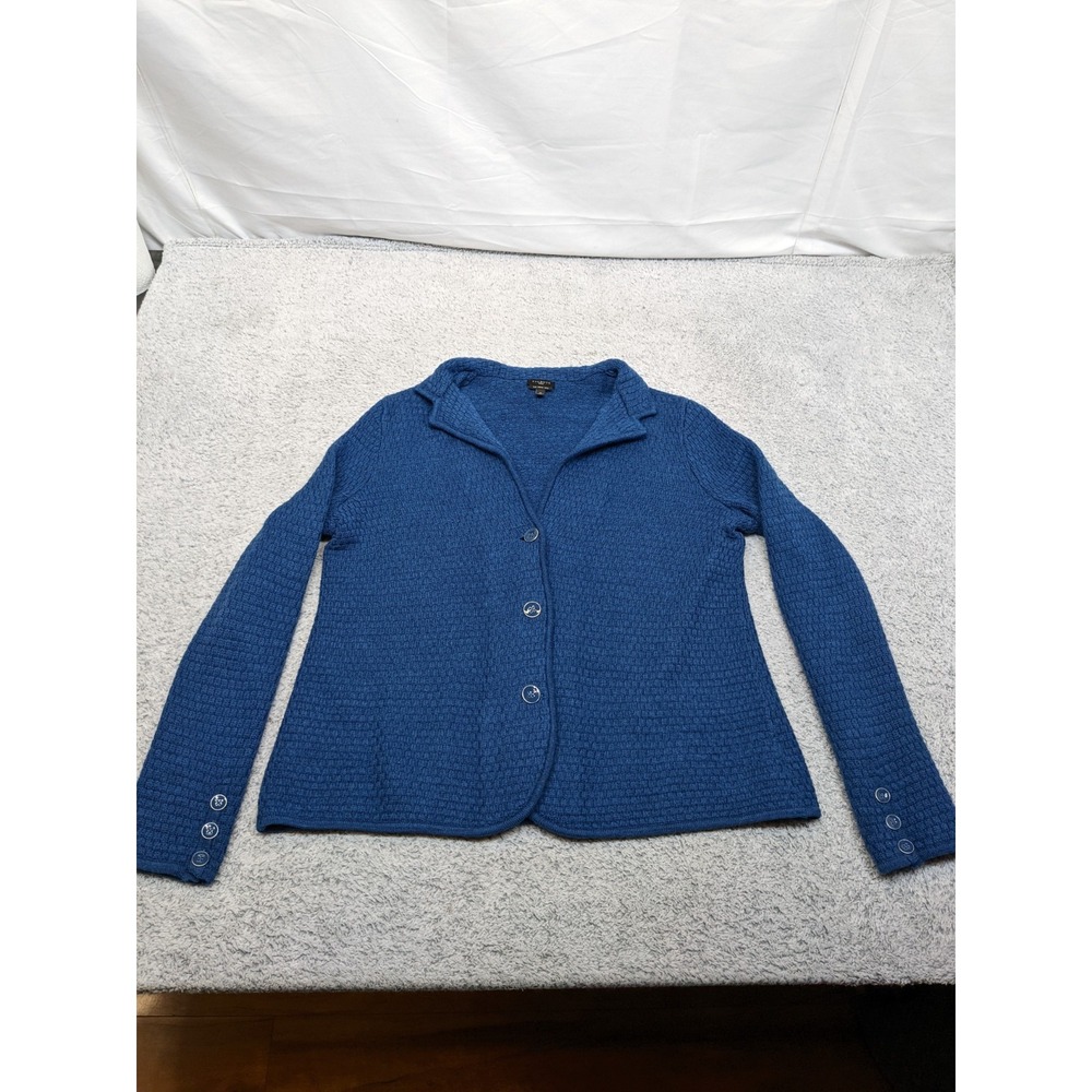 Talbots Pure Merino Wool Cardigan Sweater Blue X  Cottagecore Boho Grandmacore